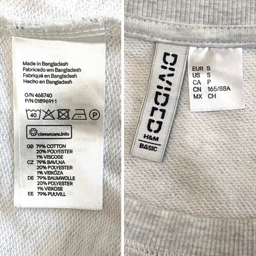 H&M Sweater Top Women’s Small Light Gray Heather Casual Lightweight Pull Over - Picture 4 of 5